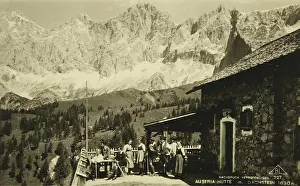 Lenz: Dachstein Mountains. Austria-Hutte with Dachstein