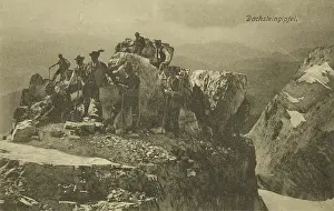 Wurthle: Dachstein Mountains. Dachstein summit with climbers
