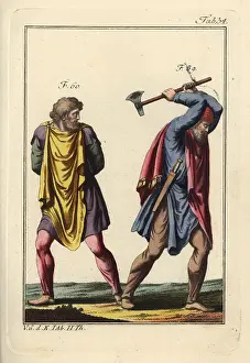 Dacian: Dacian warrior with axe and a German captive