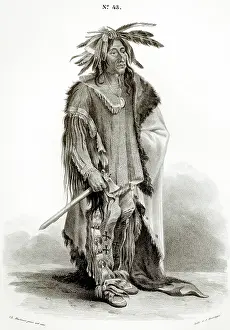 Bodmers: Dacota Native American Indian Warrior