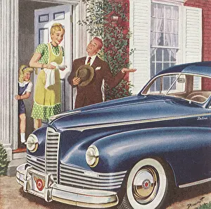 Proudly: Dad Shows Off New Car