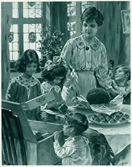 Absent: Daddy's Christmas Dinner by Samuel Begg, WW1