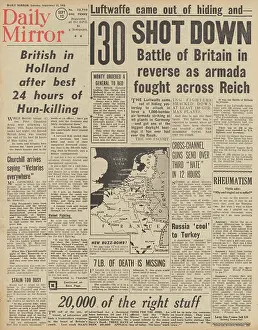 Zeebrugge: Dailly Mirror front page British advance into Holland