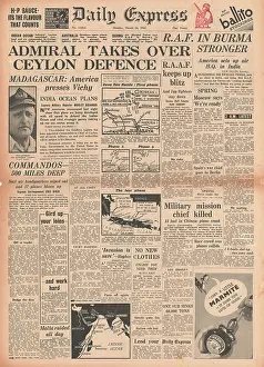 Yelets: Daily Express Admiral Layton appointed Commander in Ceylon