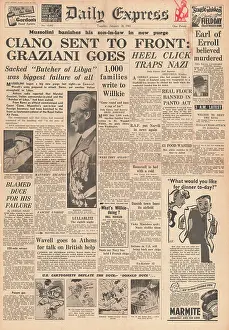 Taranto: Daily Express Mussolini sacks Count Ciano and General Grazia