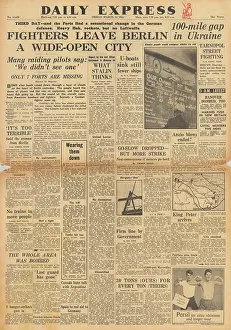Tarnopol: Daily Express front page Allied bombers attack Berlin