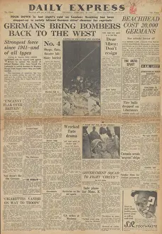 Carreceto: Daily Express front page Allies bomb Germany