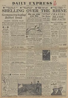 Geilenkirchen: Daily Express front page Allies shell over the Rhine