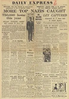 Attlee: Daily Express front page Arrest of Robert Ley