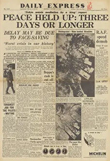 Superfortress: Daily Express front page Atom bomb on Hiroshima