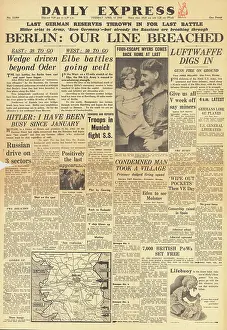 Tolbukhin: Daily Express front page Battle for Berlin