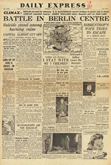 Buchenwald: Daily Express front page Battle of Berlin