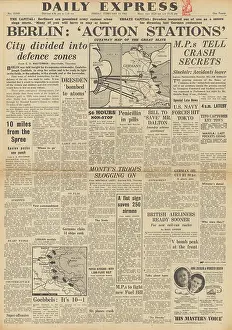 Dowding: Daily Express front page Battle for Berlin
