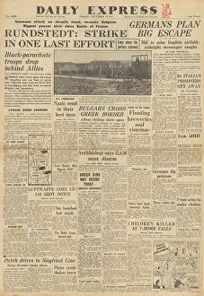 Spitfires: Daily Express front page Battle of the Bulge