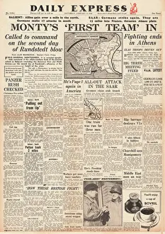 Papandreou: Daily Express front page Battle of the Bulge