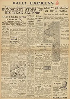 Alten: Daily Express front page Battle of the Bulge