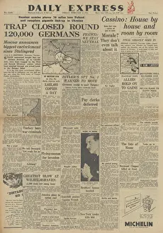 Encircle: Daily Express front page Battle for Cassino