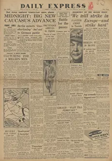 Nalchik: Daily Express front page Battle for the Caucasus