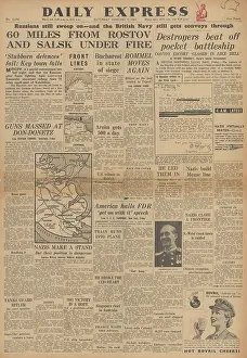 Salsk: Daily Express front page Battle for the Caucasus