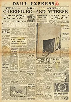 Zhlobin: Daily Express front page Battle for Cherbourg