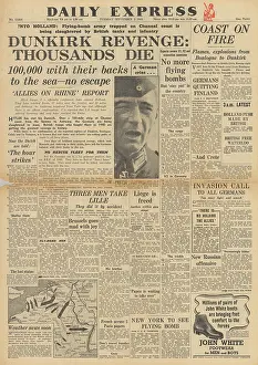 Doullens: Daily Express front page Battle for Dunkirk