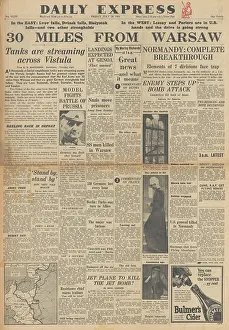 Bialystok: Daily Express front page Battle for Normandy