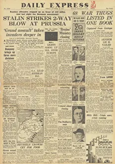 Karkhov: Daily Express front page Battle for Prussia