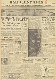 Scheldt: Daily Express front page Battle of the Scheldt