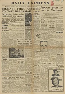 Sark: Daily Express front page Battle of Stalingrad