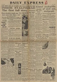 Halder: Daily Express front page Battle of Stalingrad