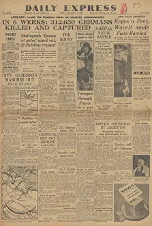 Wavell: Daily Express front page Battle of Stalingrad