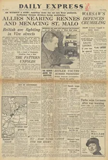 Hitlerjugend: Daily Express front page Battle for Warsaw