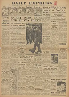 Kalmykia: Daily Express front page Battles on the Eastern Front