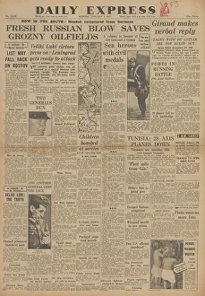 Kalmykia: Daily Express front page Battles on the Eastern Front