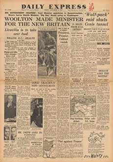 Modane: Daily Express front page Cabinet reshuffle