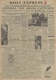 Wavell: Daily Express front page Capture of General von Arnim