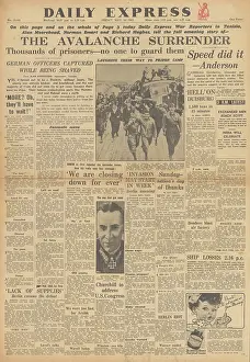 Tebourba: Daily Express front page Capture of General von Arnim