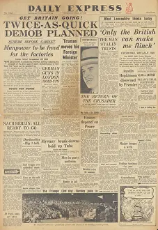 Demobilisation: Daily Express front page Demobilisation speeded up