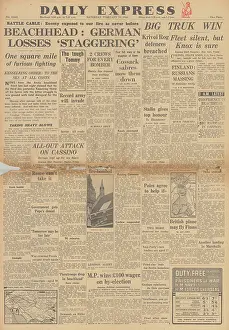 Karkhov: Daily Express front page US forces attack Truk