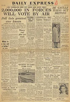 Laski: Daily Express front page Forces to vote by air