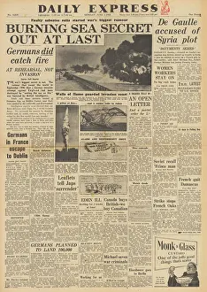 Levant: Daily Express front page De Gaulle accused of plot in Syria