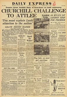 Laski: Daily Express front page General Election campaign