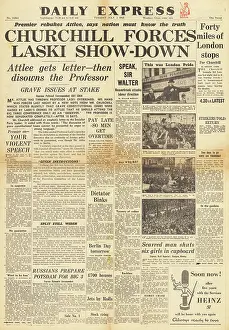Laski: Daily Express front page General Election campaign