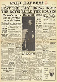 Laski: Daily Express front page General Election campaign