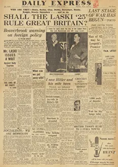 Laski: Daily Express front page General Election and Harold Laski