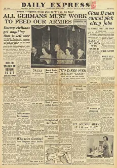 Shortages: Daily Express front page Germans to work for Allies