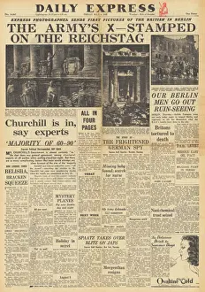 Forecast: Daily Express front page Graffiti on the Reichstag