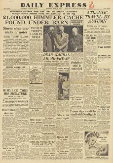 Resume: Daily Express front page Himmler money cache found