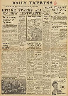 Breda: Daily Express front page Hunt for the Tirpitz
