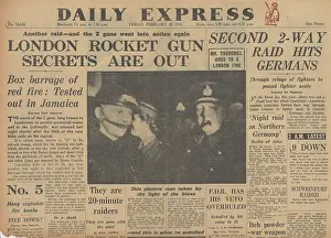 Dowding: Daily Express front page London air raid